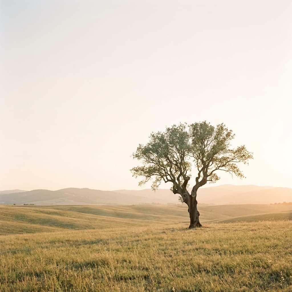 Albero in un vasto campo
